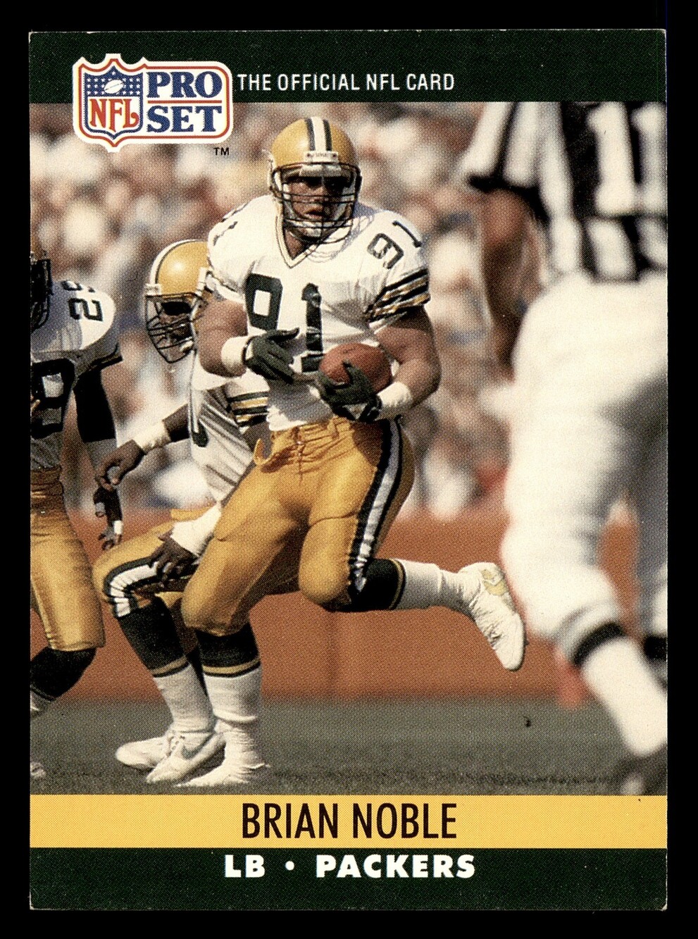 1990 Pro Set #505 Brian Noble Football Trading Card Packers